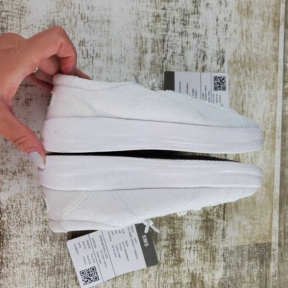 Hey Dude Karina Stardust Kids Loafer Shoes Sz 13 C13 White Round Toe Comfort